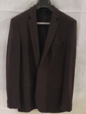 Express Men's Slim Dark Brown Single-Breasted Blazer